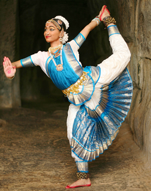 Indian dancer portraying a characteristic Nataraja pose.